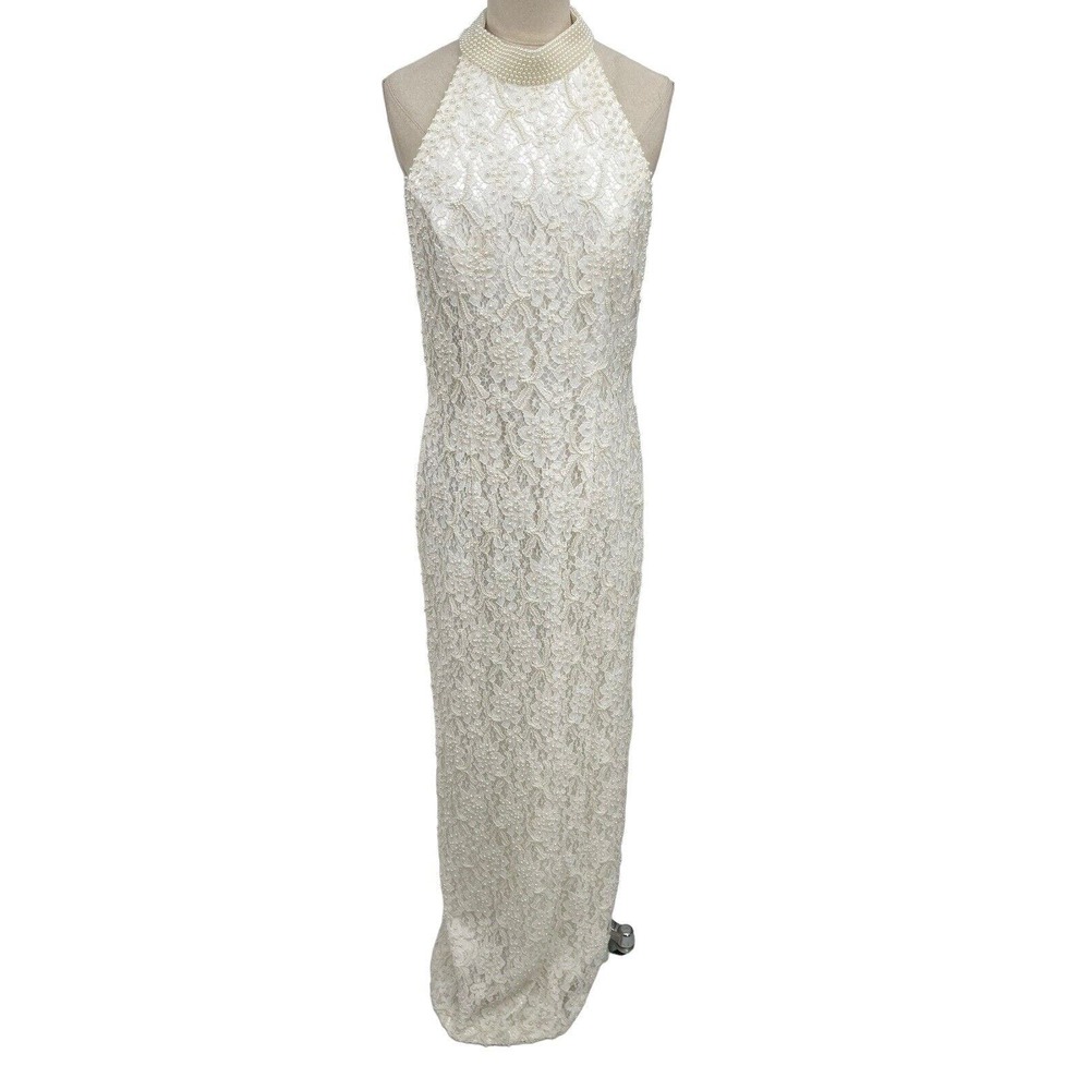 St. Tropez Ivory Lace Halter Wedding Dress